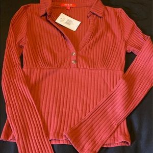 Guess cropped polo top